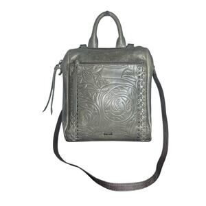 The Sak Loyola Embossed Leather Convertible Backpack Boho Luxe Gray
